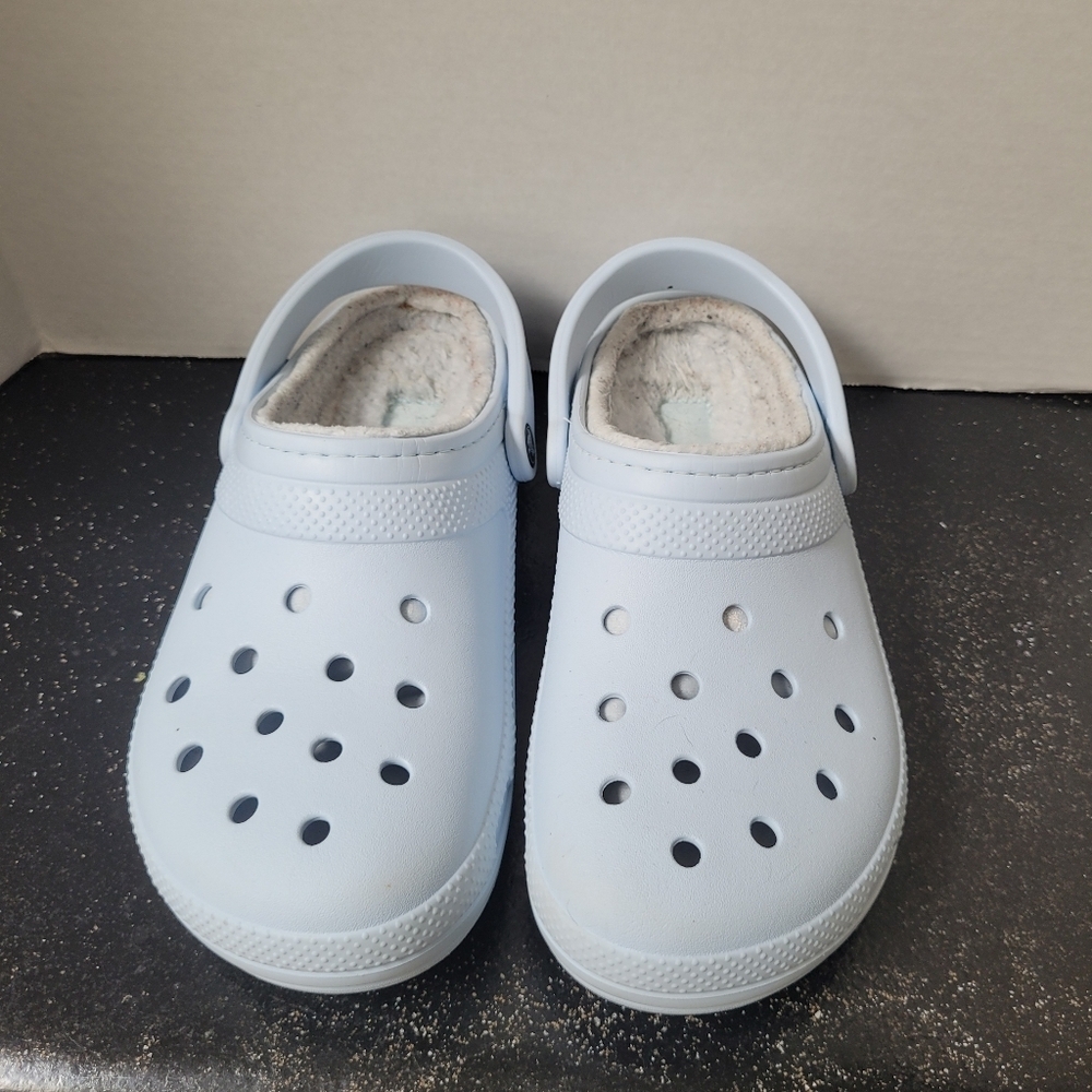 Crocs Light Blue Lined Clogs - Picture 2 of 7